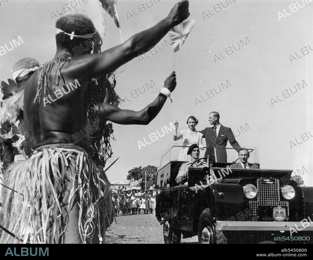 Queen & Duke at Townsville Qld. July 1, 1954.