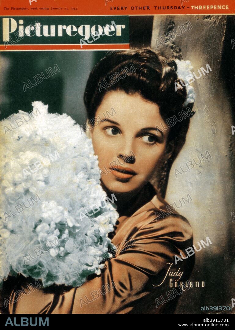 Judy Garland (1922-1969), American actress and singer, 1943. From the front cover of Picturegoer magazine (23 January 1943).  Cropping restrictions are in place.
