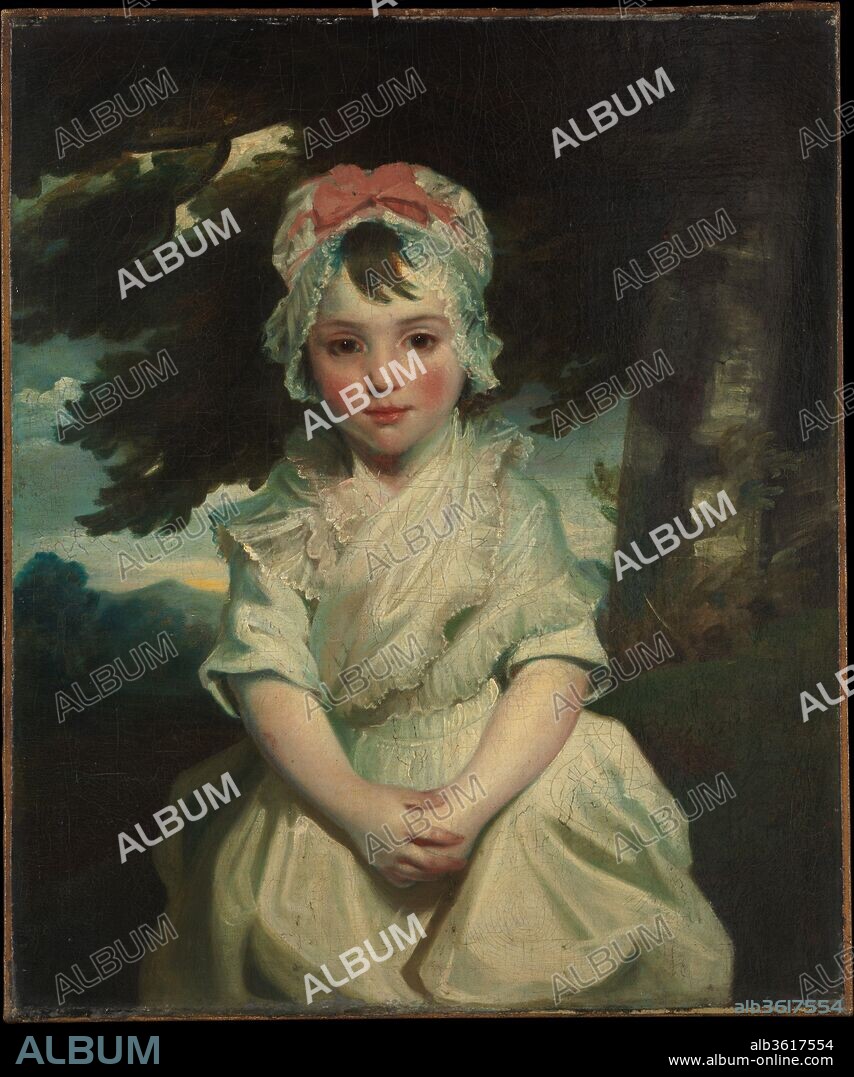 Georgiana Augusta Frederica Elliott (1782-1813), Later Lady Charles Bentinck. Artist: Sir Joshua Reynolds (British, Plympton 1723-1792 London) and Workshop. Dimensions: 35 x 30 in. (88.9 x 76.2 cm). Date: 1784.
Georgiana Augusta Frederica was the daughter of Grace Dalrymple Elliott (whose portrait by Gainsborough at the Museum (20.155.1) is exhibited in Gallery 2). The record of her christening names George Augustus Frederick, Prince of Wales (later George IV) as her father, although her father may actually have been the 1st Marquess of Cholmondeley. She was reared in the Cholmondeley family and married William Charles Bentinck (1780-1826), third son of the 3rd Duke of Portland, in 1808, five years before her death at the age of thirty-one. Painted during the sitter's third year in 1784, the portrait is particularly well perserved.