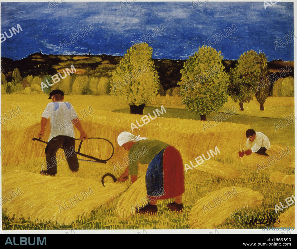 Harvest by Mirko Virius, Oil on canvas, 1938, 1889-1943, Croatia, Zagreb, Croatian Museum of Naive Art.