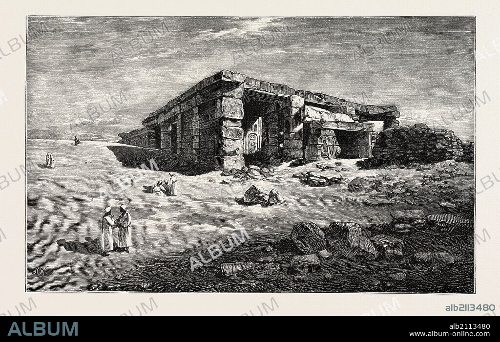 RUINS OF THE TEMPLE OF AMADA IN NUBIA. Egypt, engraving 1879.