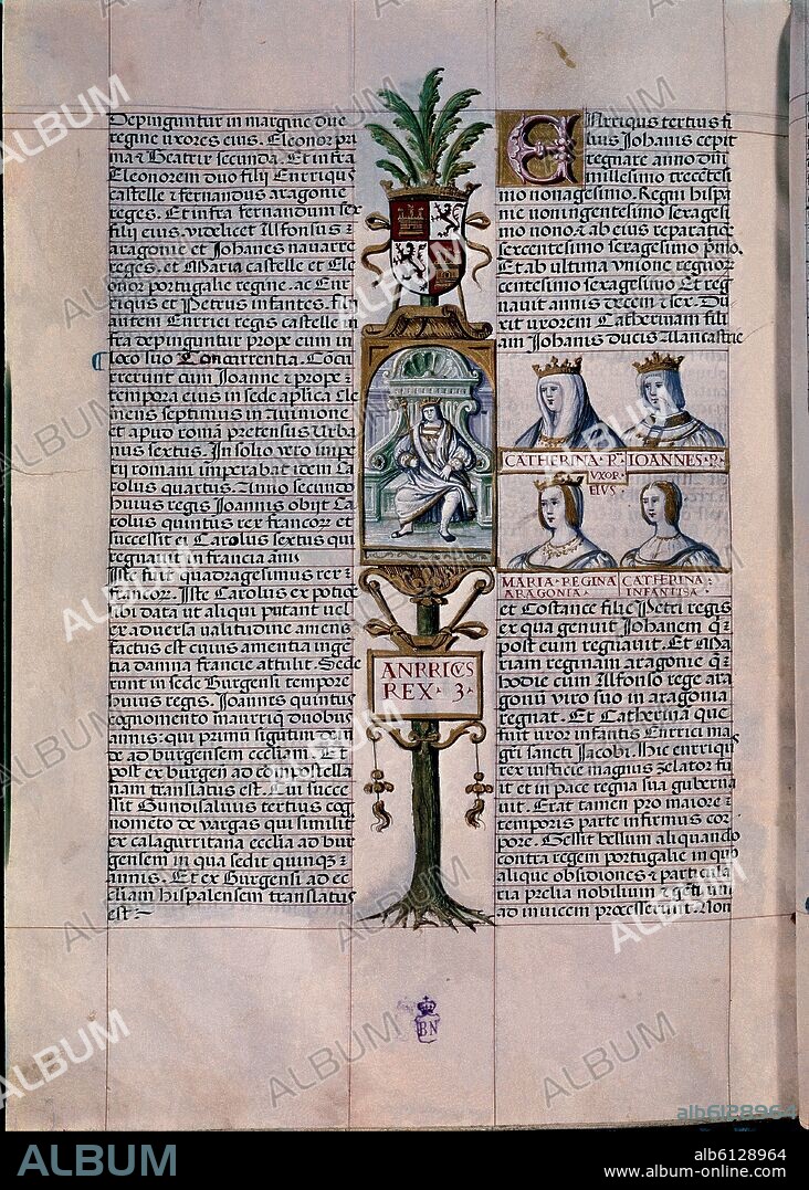 ALONSO DE CARTAGENA. GENEALOGIA DE LOS REYES DE ESPAÑA - ENRIQUE III EL DOLIENTE (1379-1406).