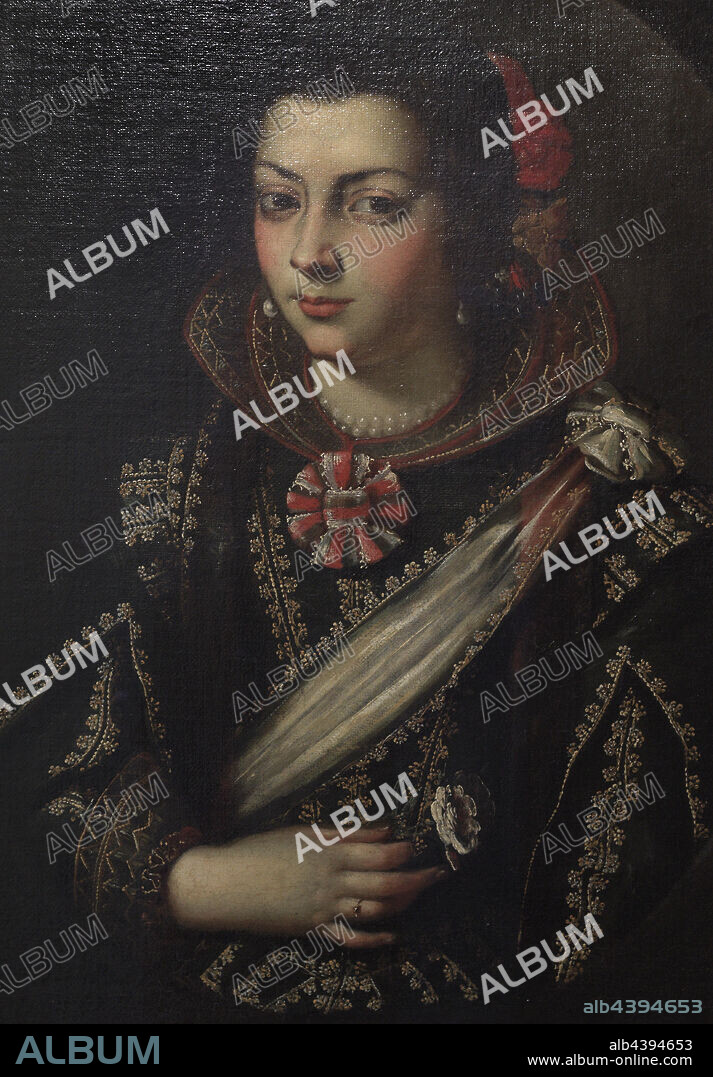 ANÓNIMO. María Pita (María Mayor Fernández de Cámara y Pita) (1565-1643). Heroina española. Felipe II le otorgó el grado de alférez por la defensa de La Coruña en 1589 contra el ataque de la flota inglesa al mando de Francis Drake. Retrato anónimo. Casa Museo María Pita. A Coruña. Galicia. España.
