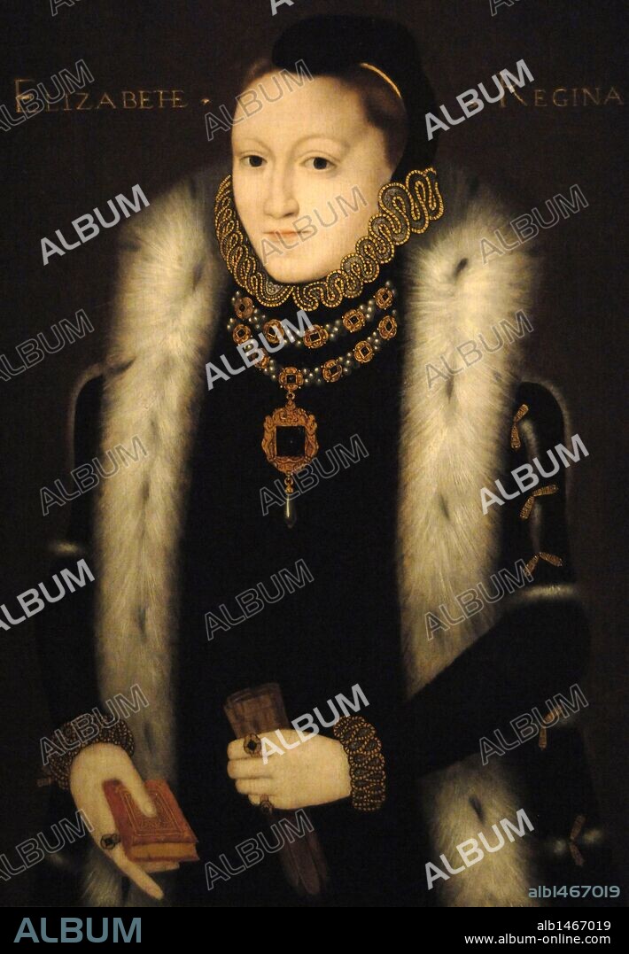 ISABEL I (1533-1603). Reina de Inglaterra e Irlanda (1558-1603). RETRATO DE LA REINA ISABEL I realizado h. 1558. Pintura anónima. S. XVI. National Portrait Gallery. Washington DC. Distrito de Columbia. Estados Unidos.