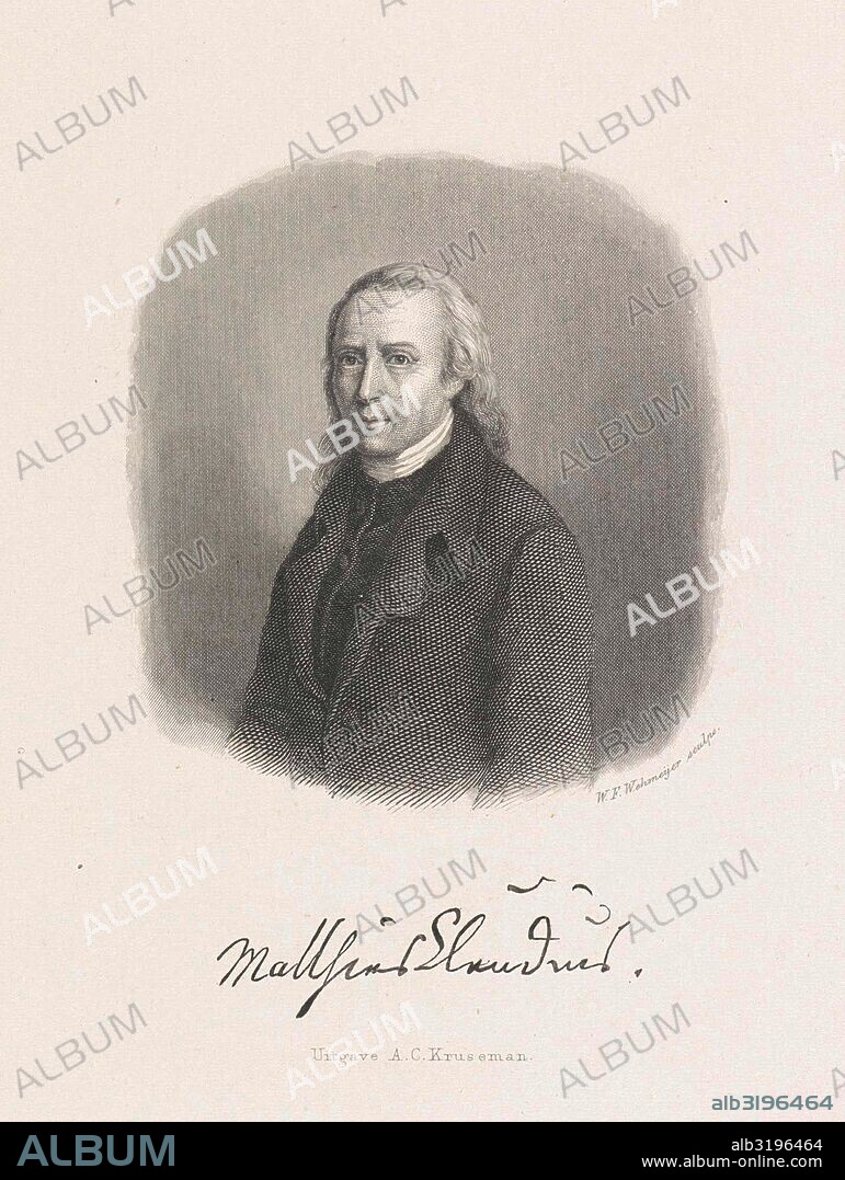 Portrait of Matthias Claudius, Willem Frederik Wehmeyer, Arie Cornelis Kruseman, 1842 - 1873.