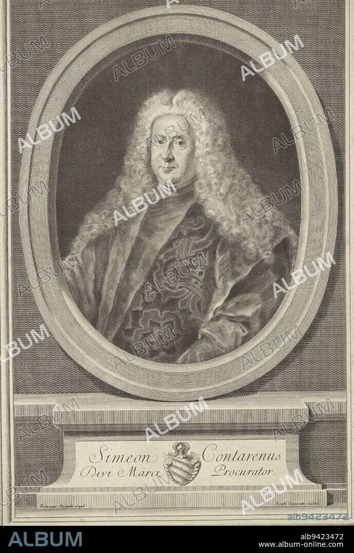 Portrait of Simone Contarini, print maker: Giuseppe Camerata (II), (mentioned on object), after: Fortunatus Pasquetti, (mentioned on object), Italy, 1728 - 1803, paper, engraving, h 431 mm × w 295 mm.