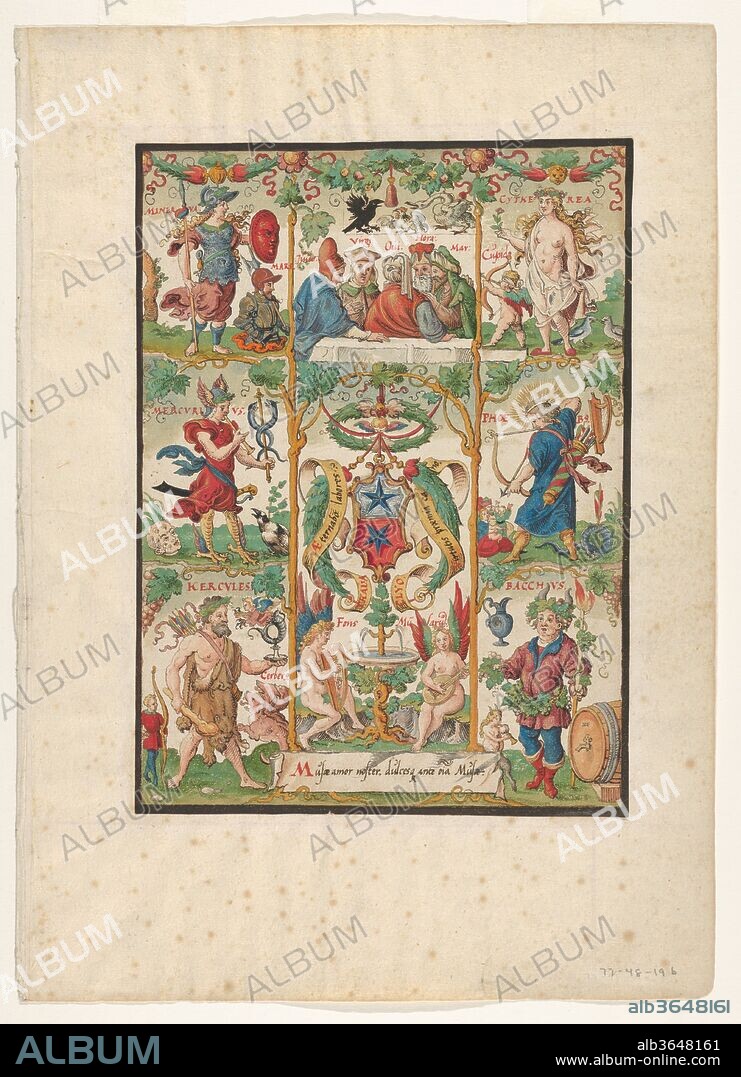 Classical Allegory with the arms of the Ochsenfelder. Artist: Virgil Solis (German, (?) 1514-1562 Nuremberg). Dimensions: Sheet: 9 13/16 × 7 1/4 in. (25 × 18.4 cm)
Mount: ca. 14 3/16 × 10 1/16 in. (36 × 25.5 cm). Date: mid-16th century.