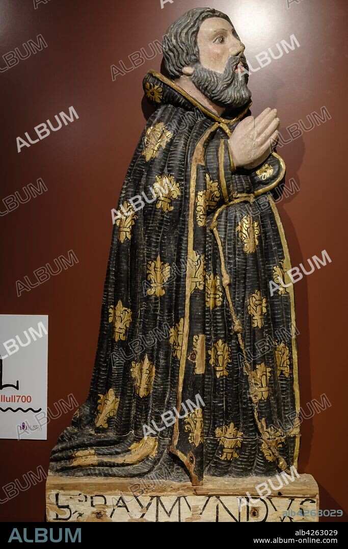 Ramon Llull, relieve policromado, siglo XVII, autor desconocido, Museo diocesano de mallorca, palma, ,Mallorca, balearic islands, Spain.