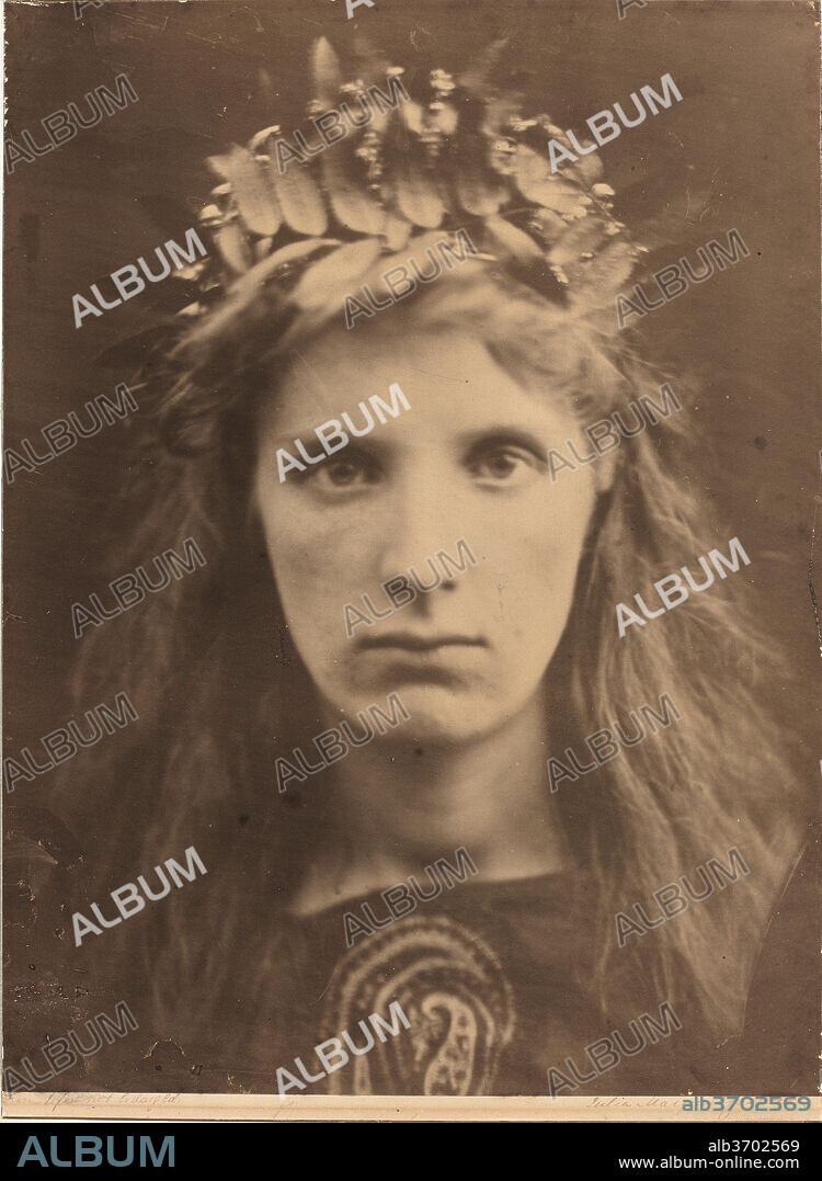 JULIA MARGARET CAMERON. Mrs. Keene. Dated: 1866. Dimensions: image: 36.4 x 27.2 cm (14 5/16 x 10 11/16 in.)  mount ((trimmed)): 37.7 x 27.2 cm (14 13/16 x 10 11/16 in.). Medium: albumen print from a wet collodion negative.
