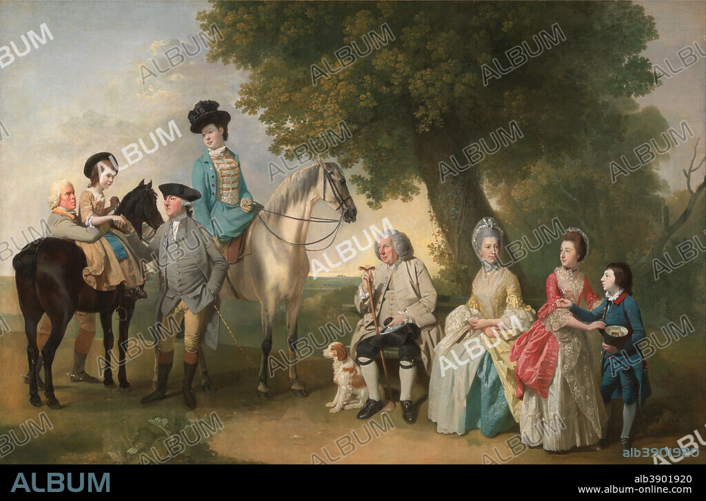 JOHAN JOSEPH ZOFFANY. The Drummond Family. Date/Period: Ca. 1769. Painting. Oil on canvas. Height: 1,041 mm (40.98 in); Width: 1,600 mm (62.99 in).