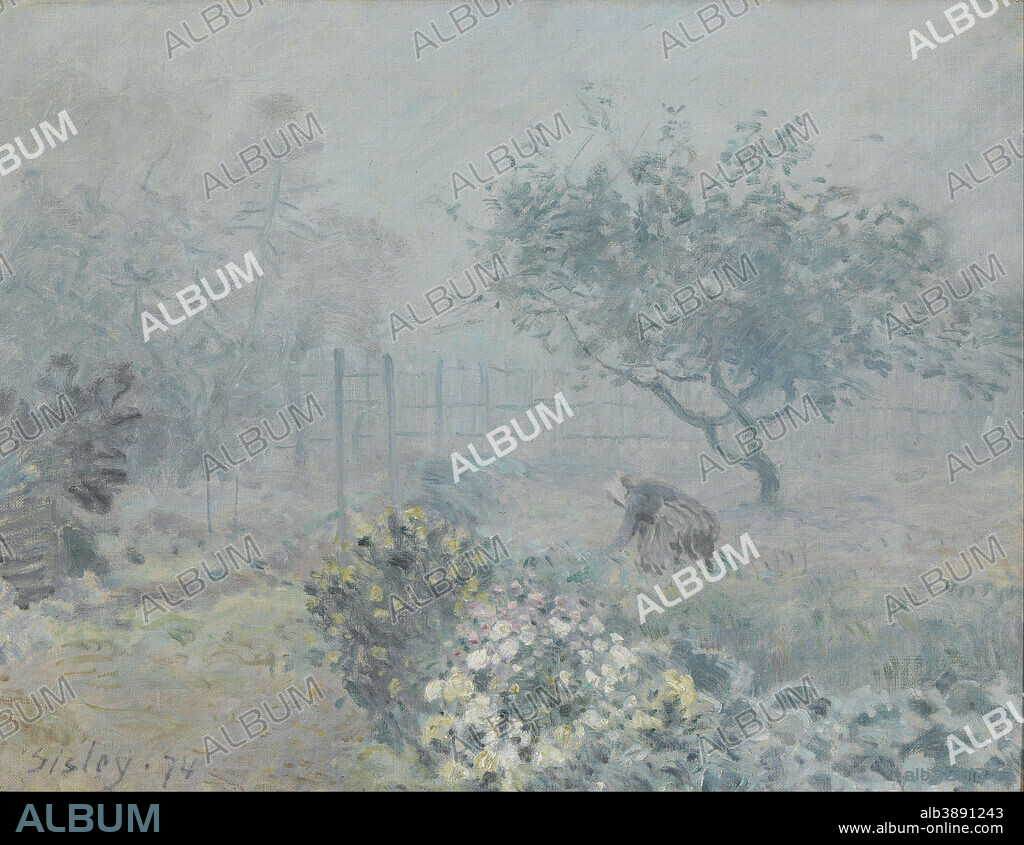 ALFRED SISLEY. Le Brouillard, Voisins Fog, Voisins. Date/Period: 1874. Painting. Oil on canvas. Height: 500 mm (19.68 in); Width: 650 mm (25.59 in).
