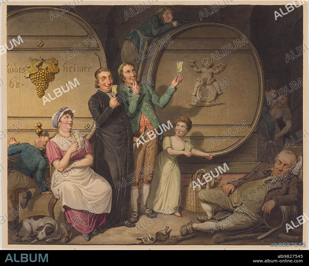 GEORG EMANUEL OPIZ. The Wine Tasting. Scenes of life during the Biedermeier period.