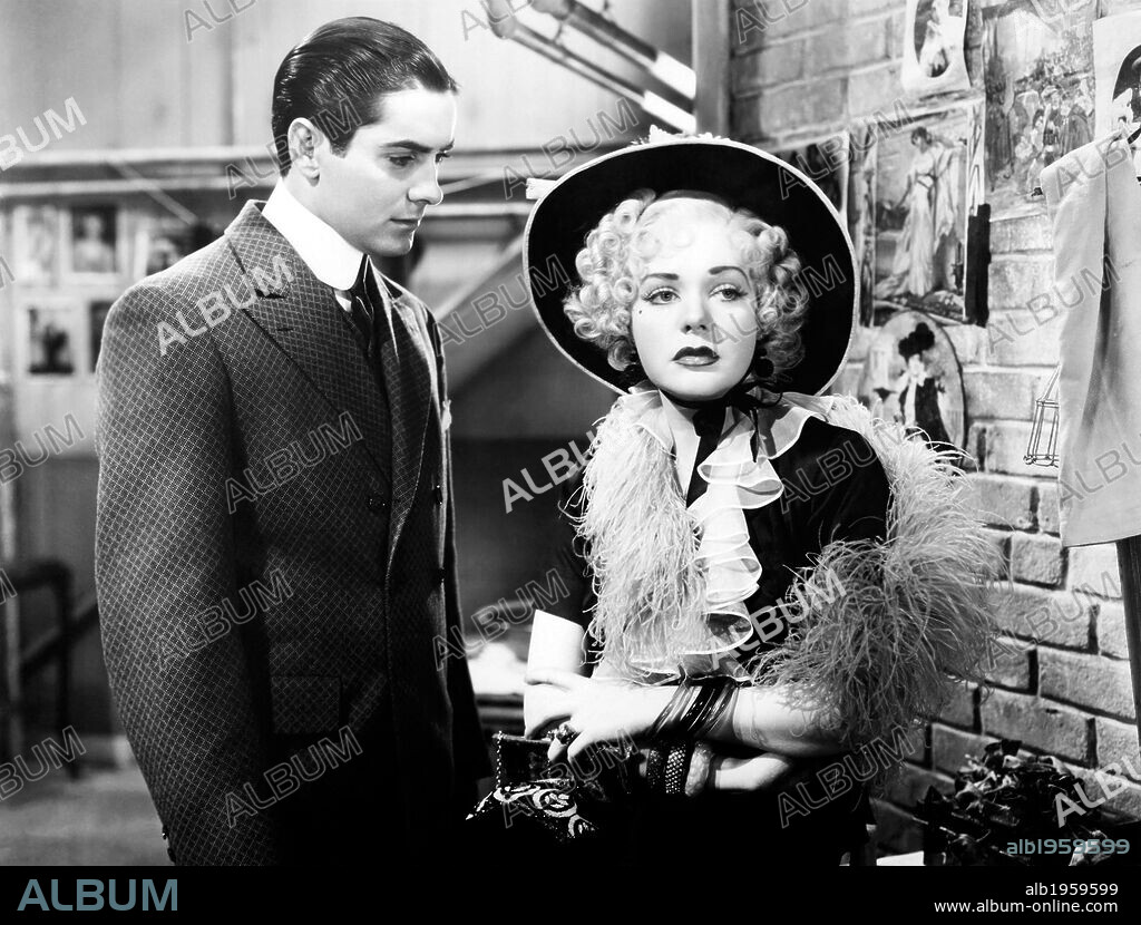 ALICE FAYE and TYRONE POWER in ALEXANDER'S RAGTIME BAND, 1938, directed by HENRY KING. Copyright 20TH CENTURY FOX.