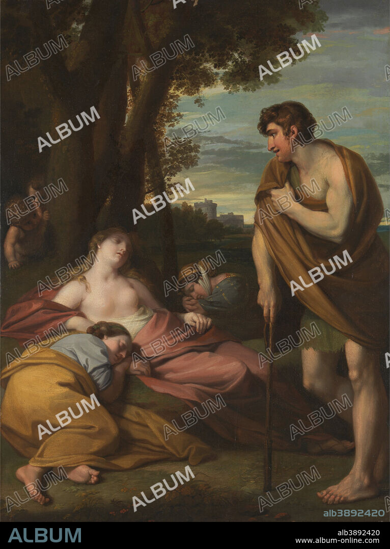 BENJAMIN WEST. Cymon and Iphigenia. Date/Period: Ca. 1766. Painting. Oil on panel. Height: 82.6 cm (32.5 in); Width: 61.3 cm (24.1 in).