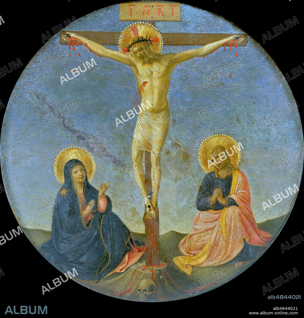FRA ANGELICO. The Crucifixion with Mary and Saint John the Evangelist (Tondo).