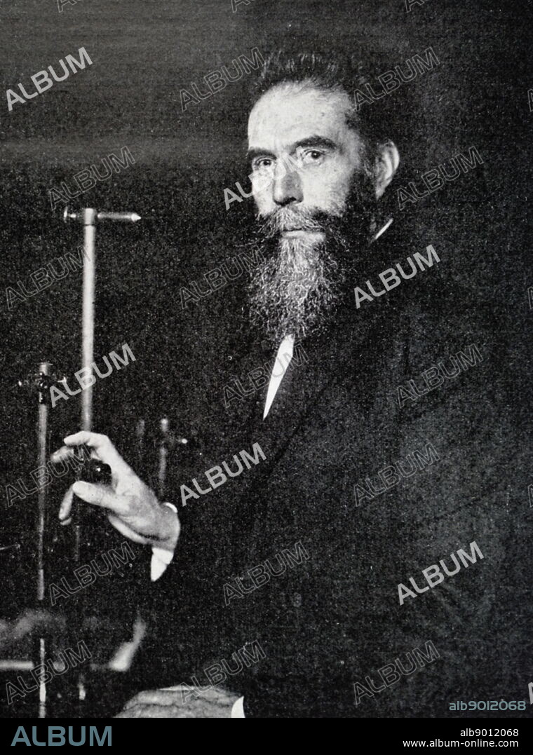 Photograph of Wilhelm Röntgen (1845-1923) a German mechanical engineer and physicist, who produced and detected electromagnetic radiation in a wavelength range known as X-rays of Röntgen Rays. Dated 19th century.