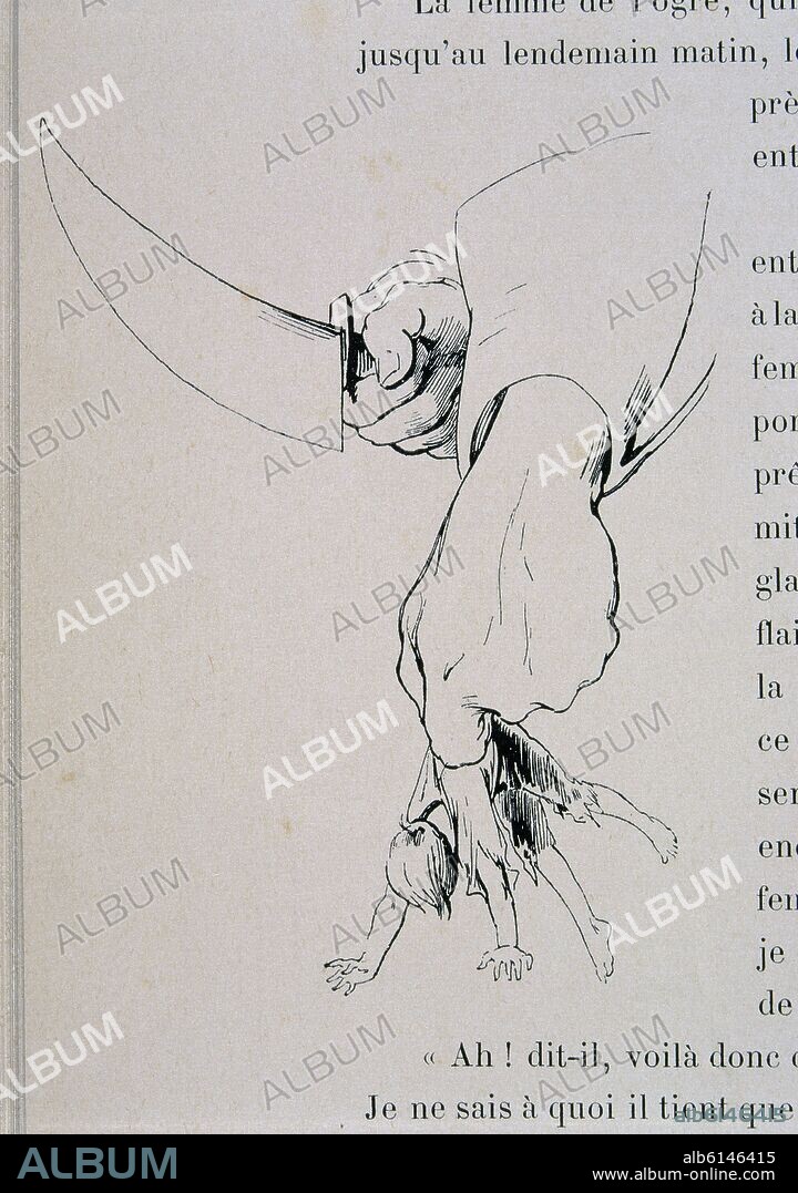 PULGARCITO EN MANOS DEL OGRO - DIBUJO PARA CUENTO DE PERRAULT.