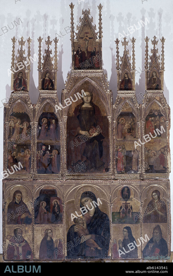 MODENA BERNABE DE. RETABLO DE LA VIRGEN DE LA LECHE Y SANTA LUCIA - SIGLO XIV - GOTICO ITALIANO.