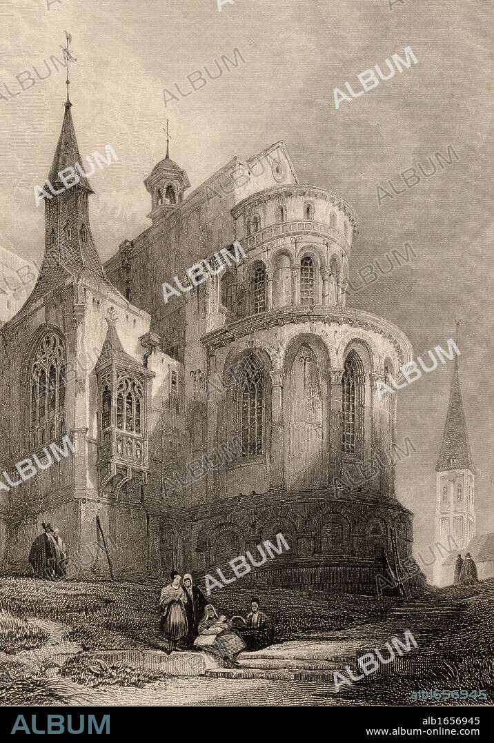 Church of St. Maria, Cologne, Germany. Engraved by J. Redaway from a 19th century print by D. Roberts.
