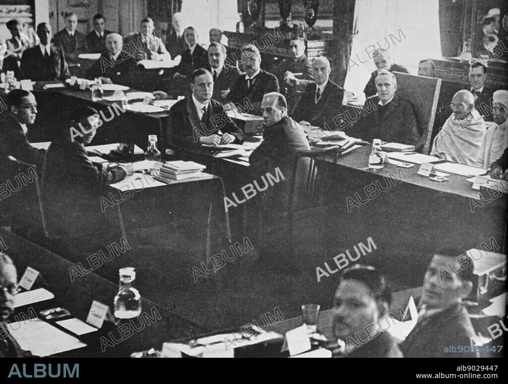Mahatma Gandhi attends the Second Round Table Conference (September December 1931, held in London, to discuss the future of India under British Rule. Mohandas Gandhi (1869 1948) was the preeminent leader of the Indian independence movement in British-ruled India.