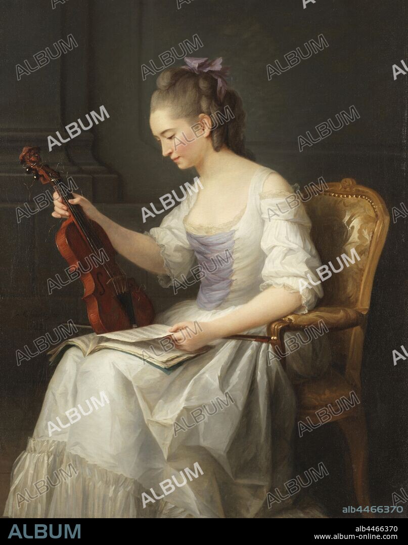 Anne Vallayer-Coster, Portait of a violinist, Portrait of a violinist, painting, portrait, 1773, Oil on canvas, Height, 116 cm (45.6 inches), Width, 96 cm, (37.7 inches), Signed, Melle Vallayer.