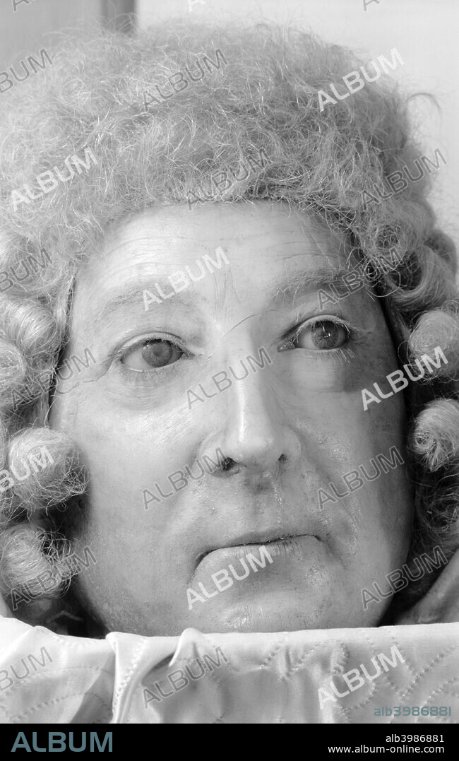 Funeral effigy of William Pitt the Elder, Westminster Abbey, London, 1945-1980. Photograph taken 1945-1980 of a detail of the funeral effigy of William Pitt the Elder, Earl of Chatham, statesman (died 1778), stored in the museum at Westminster. Such effigies were modelled during life or shortly after death.
