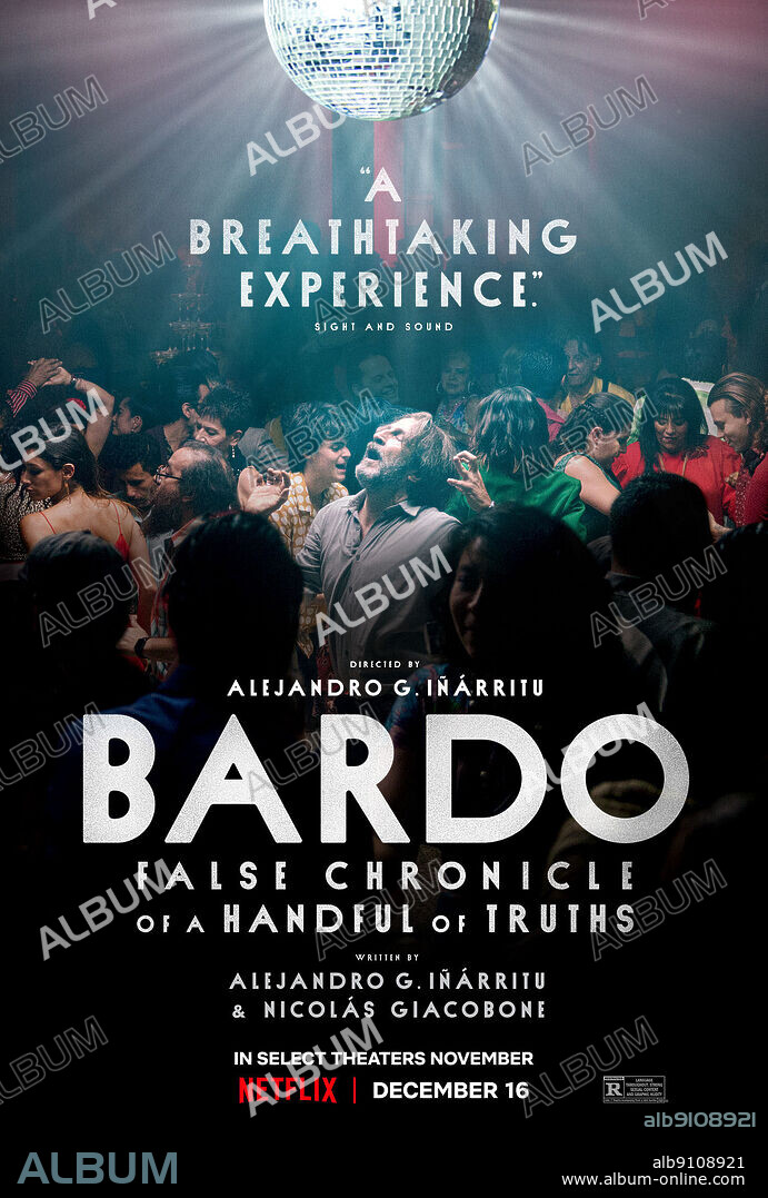 Poster de BARDO, FALSA CRONICA DE UNAS CUANTAS VERDADES, 2022 (BARDO: FALSE CHRONICLE OF A HANDFUL OF TRUTHS), dirigida por ALEJANDRO GONZALEZ IÑARRITU. Copyright Estudios Churubusco / Redrum.
