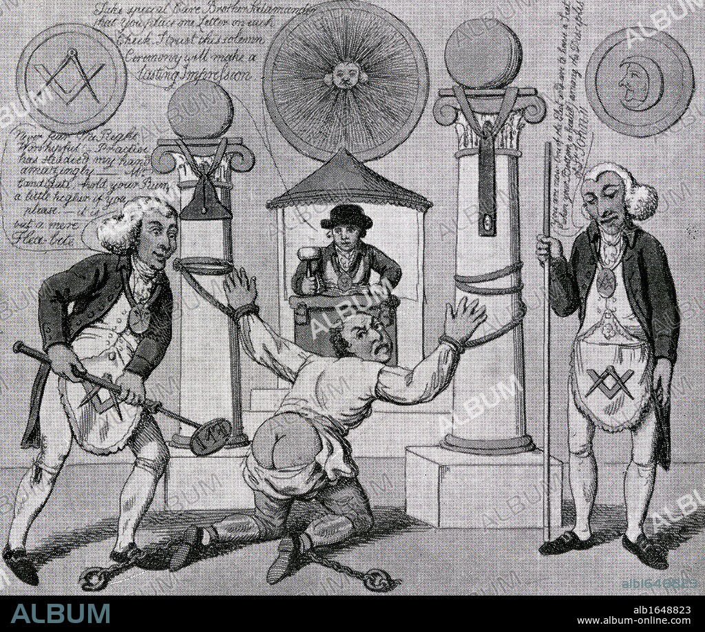 How to make a Mason. English anti masonic caricature from 1800 From the book The Freemason by Eugen Lennhoff published 1932.