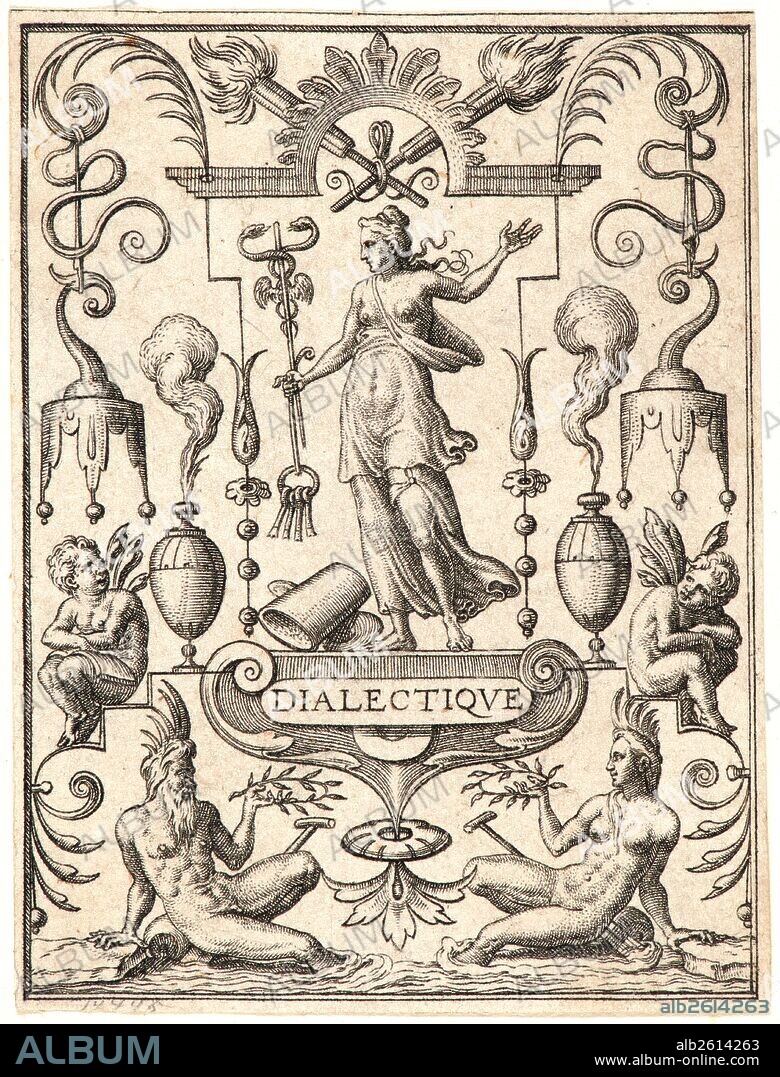 Etienne Delaune (aka Étienne Delaune) (French, ca. 1519-1583). Dialectic (La Dialectique). From The Sciences. Engraving.