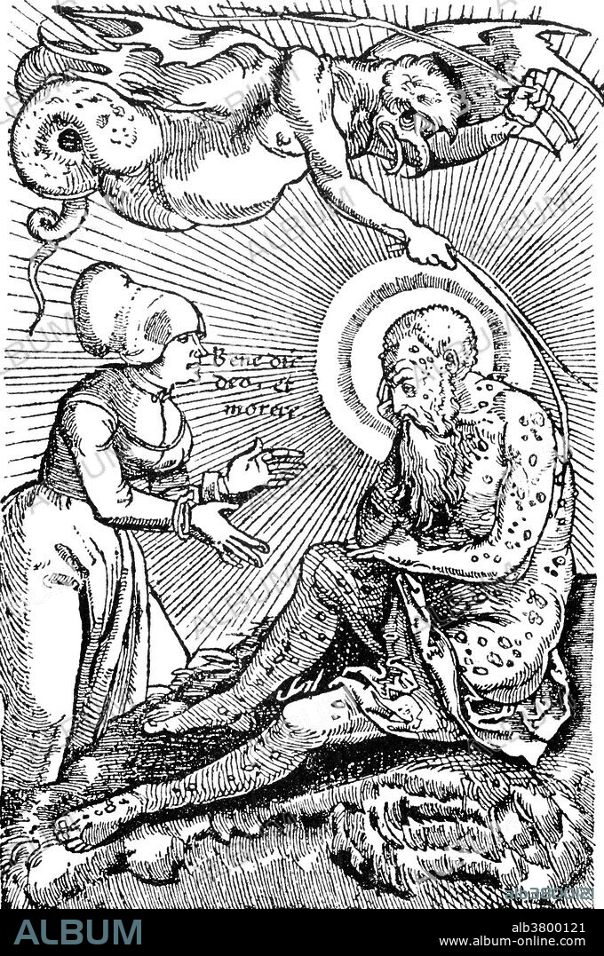 Allegorical representation of the Demon of the Plague, from H. von Gersdorf's Feldtbuch der Wundarzney, printed by Johann Schott, Strasbourg, 1540. The Black Death (1340-1400) was one of the most devastating pandemics in human history, resulting in the deaths of an estimated 75 to 200 million people and peaking in Europe in the years 1348-50. The next few centuries were marked by several local outbreaks of lesser severity. The Great Plague of Seville (1647), the Great Plague of London (1665-1666), the Great Plague of Vienna (1679), Great Plague of Riga (1710) and the Great Plague of Marseille (1720), were the last major outbreaks of the bubonic plague in Europe.