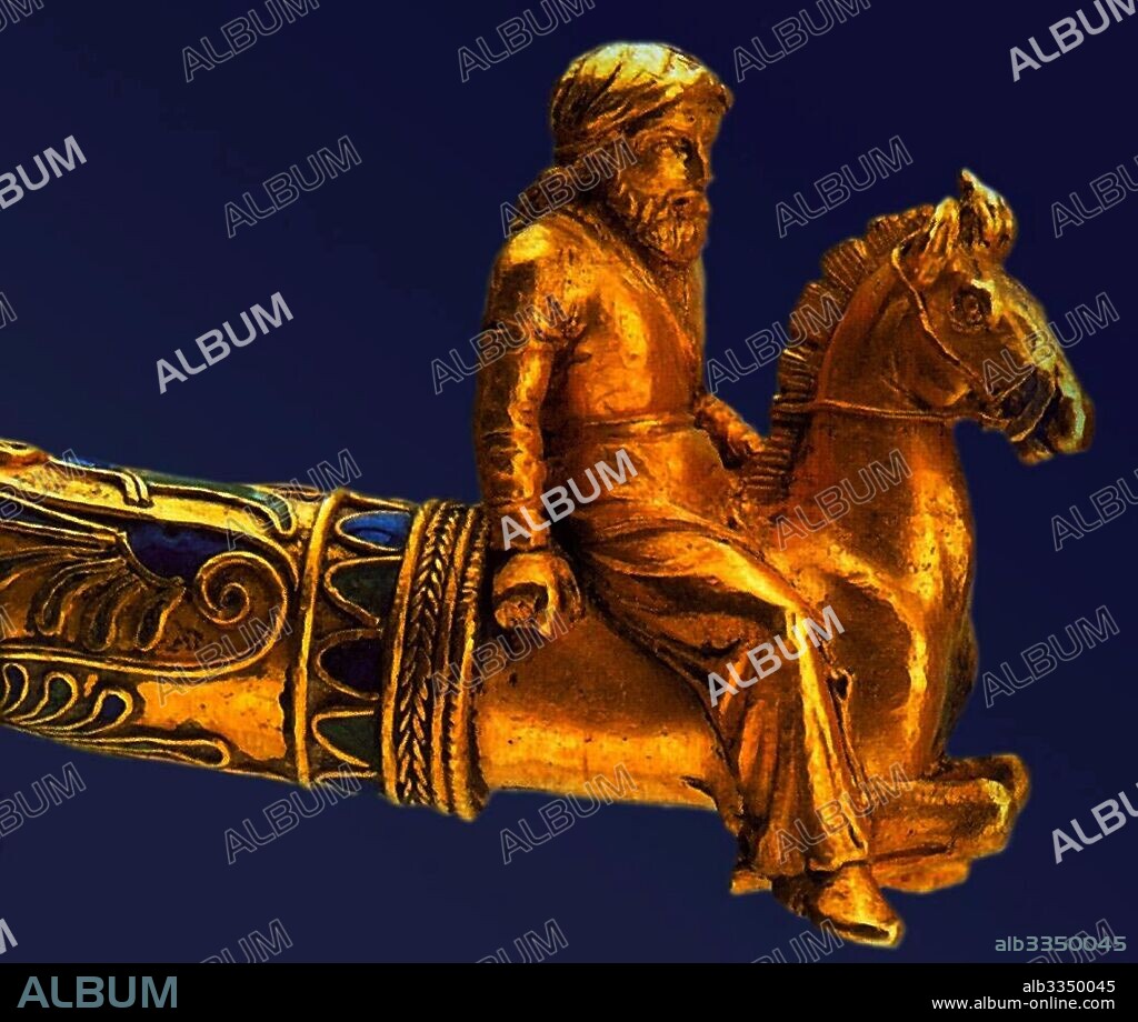 SCYTHIAN ART. Necklace with Tips in the Form of Scythians on Horseback.