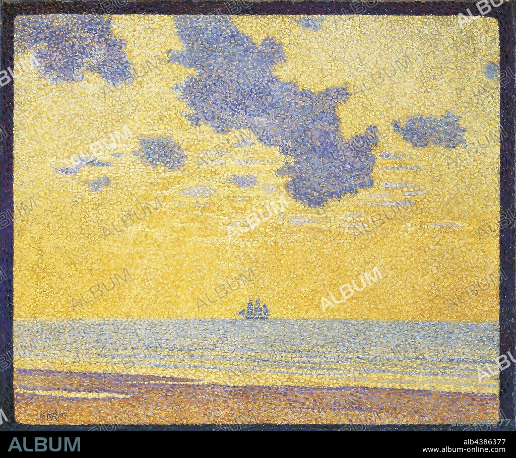Big Clouds, Théo van Rysselberghe (Belgian, 1862-1926), 1893, oil on canvas, 19-1/2 x 23-1/2 in. (canvas) 27-3/8 x 31-1/2 x 1-11/16 in. (framed), European Painting and Sculpture 1800-1945.