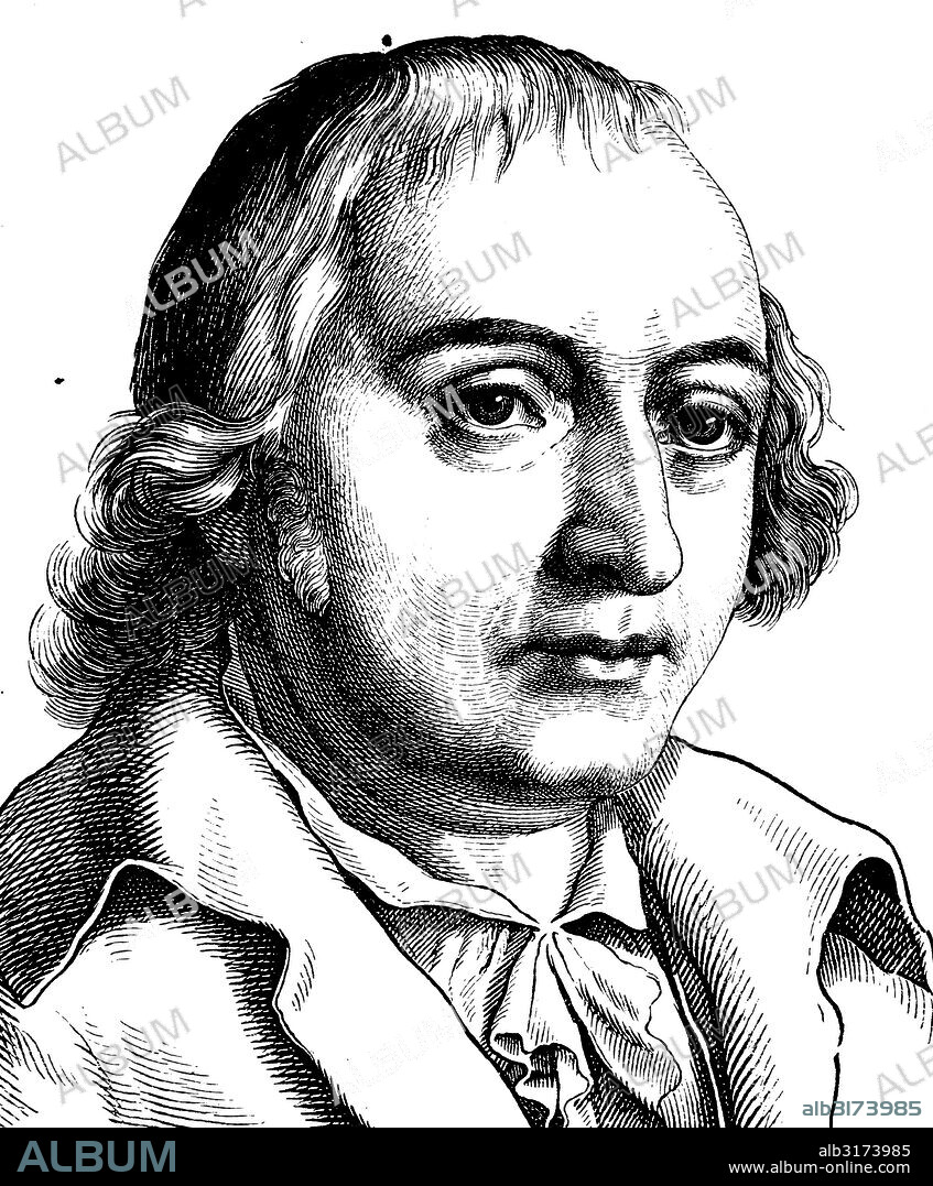 Digital improved image of johann gottfried von herder, 1744 - 1803, politician, portrait, historical illustration, 1880.