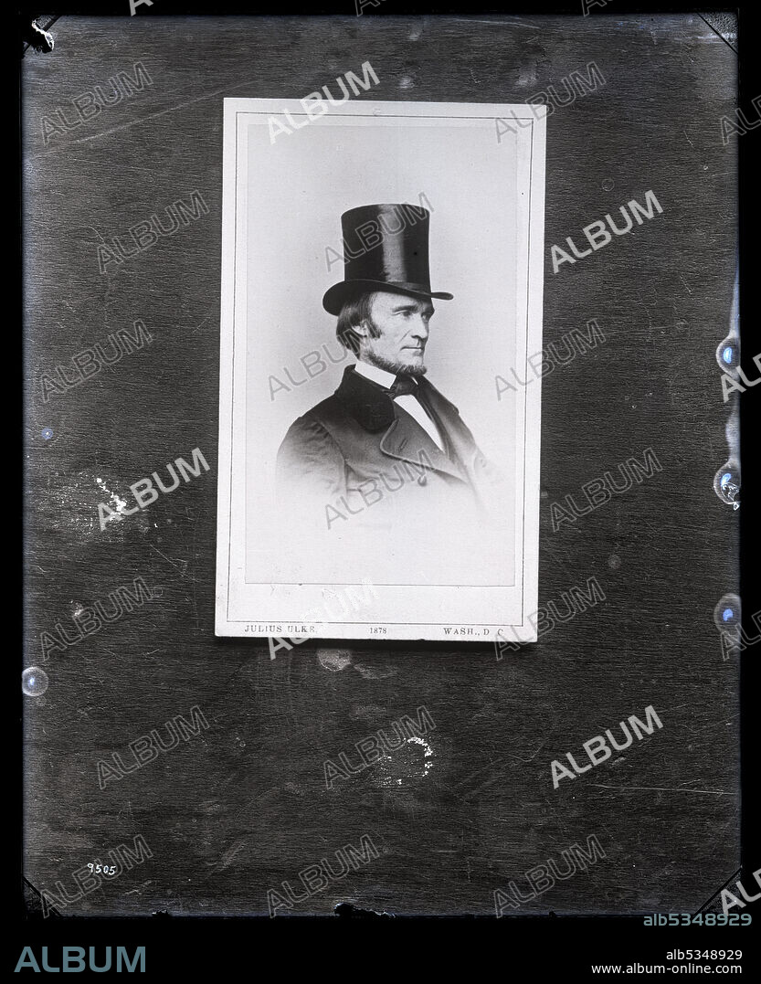 UNITED STATES NATIONAL MUSEUM PHOTOGRAPHIC LABORATORY. Carte-de-Visite of Fielding Bradford Meek (1817-1876), 1880s. Geologist and paleontologist. By Julius Ulke, 1878.