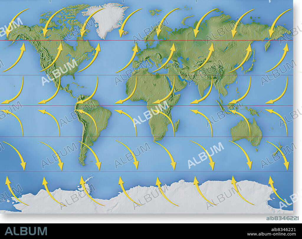 Great winds travel the surface of our planet. They often blow with the same force and move in the same direction. Called prevailing winds, they are the result of large currents of warm and cool air mixing together. There are three types of prevailing wind: west winds, trade winds, and polar winds.