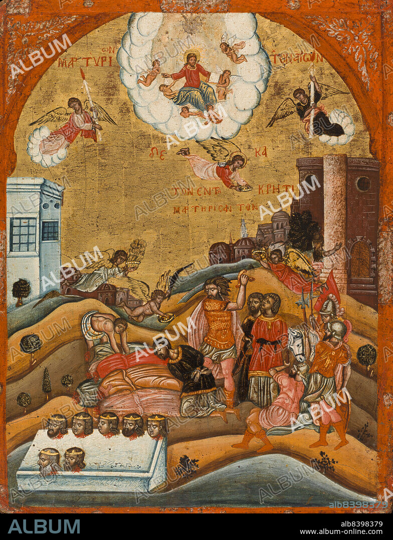 CRETAN SCHOOL. The Ten Martyrs of Crete, between 1668 and 1800.