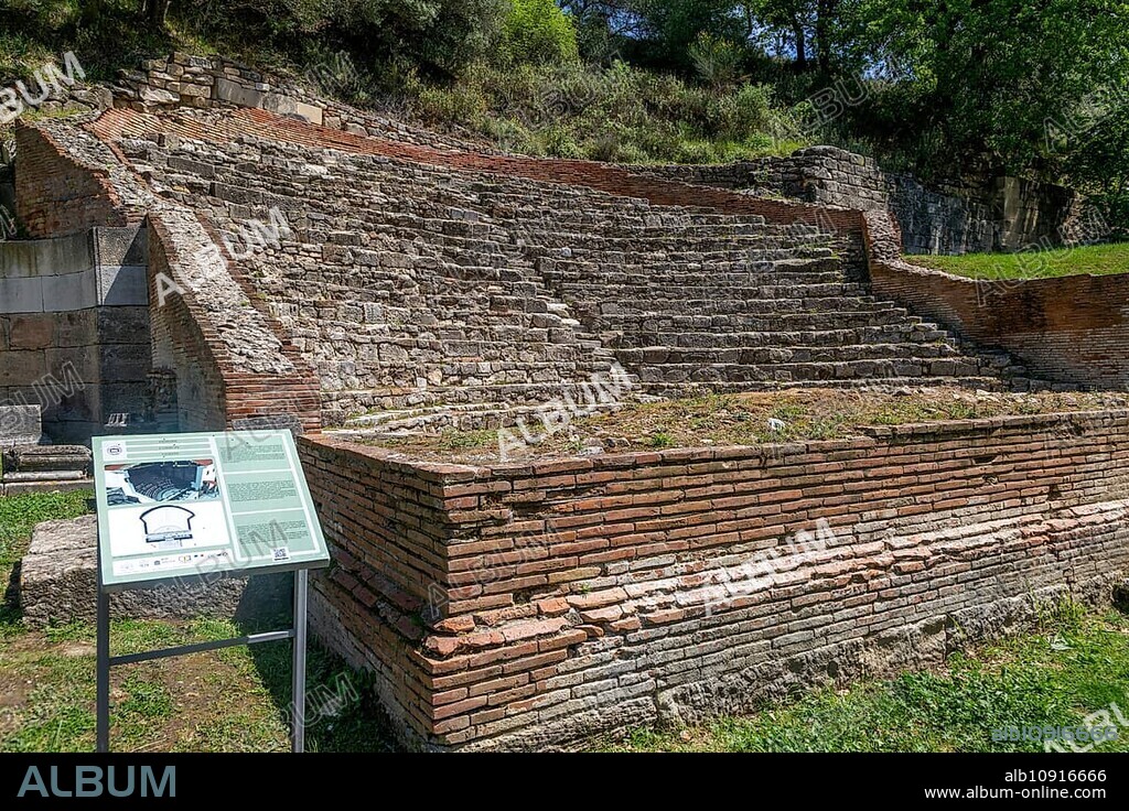 The Roman period Odeon building, Apollonia Archaeological Park, Pojan, Albania, Unesco World Heritage site, Europe.