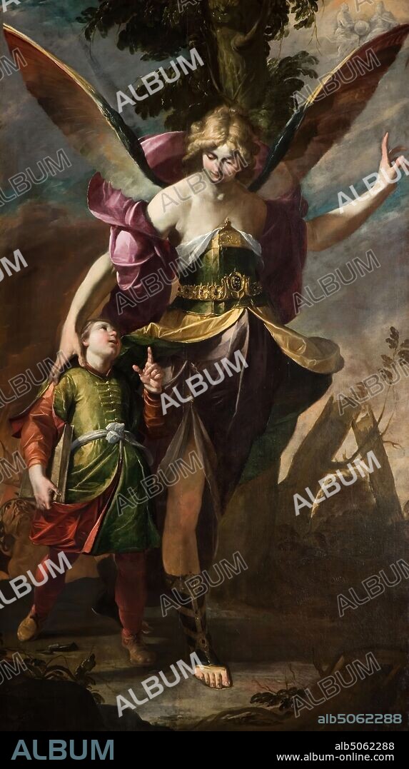 The Guardian Angel, 1630 By Gioacchino Assereto, Oil Painting, Baroque, Angel.