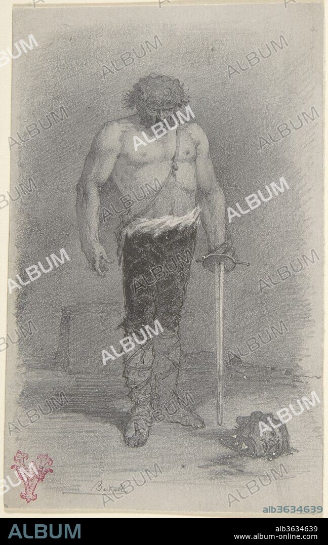 Man with Sword. Artist: Charles-Albert Arnoux Bertall (French, Paris 1820-1882 Paris). Dimensions: 4 7/8 x 3 1/8 in.  (12.4 x 7.9 cm). Date: 19th century.