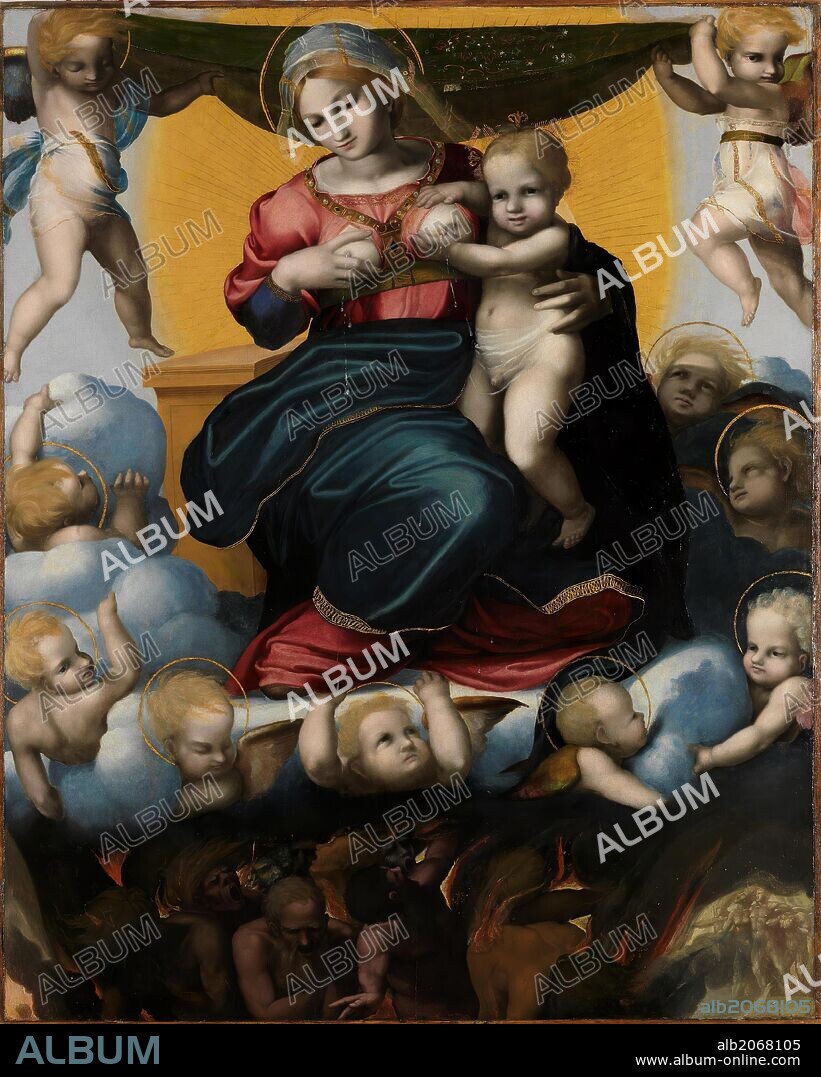 Pedro Machuca / 'The Virgin and the Souls of Purgatory', 1517, Spanish School, Oil on panel, 167 cm x 135 cm, P02579.