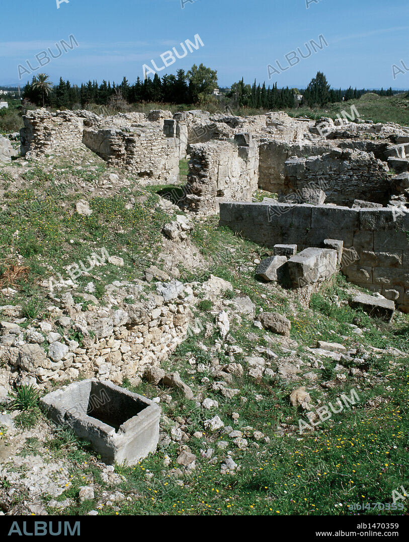 Syria. Ugarit. Ancient port city on the eastern Mediterranean at the modern Ras Shamra. Explendor period: 1450BC-1180BC. Ruins.