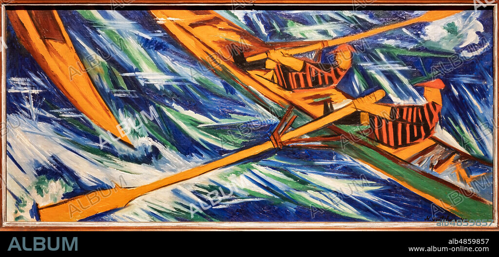Natalia Goncharova: "A Rowers' Race", 1912, oil painting on canvas.