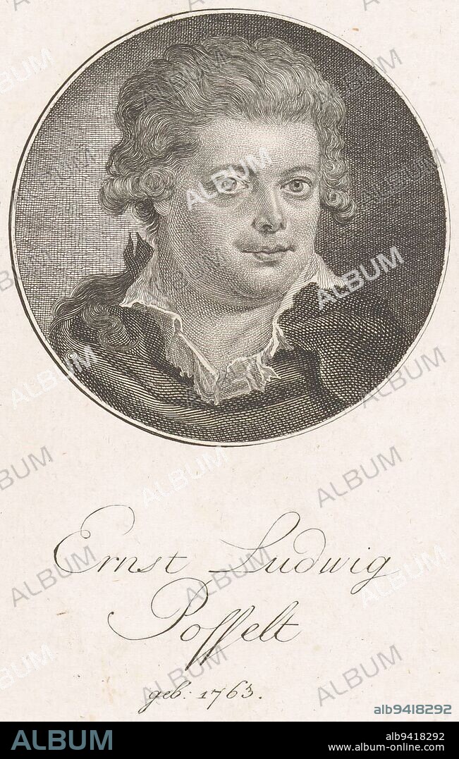 Portrait of Ernst Ludwig Posselt, Christoph Wilhelm Bock, after Johann Georg Edlinger, 1793, print maker: Christoph Wilhelm Bock, (mentioned on object), after: Johann Georg Edlinger, (mentioned on object), Neurenberg, 1793, paper, engraving, etching, h 154 mm - w 96 mm.