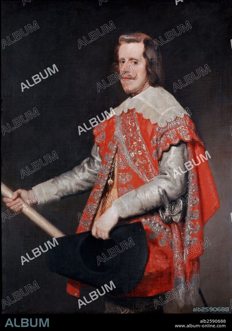 Portrait of Philip IV, King of Spain (1605-1665). Painted by Velázquez, Diego Rodríguez de Silva y (1599 - 1660) Spanish painter who was the leading artist in the court of King Philip IV and one of the most important painters of the Spanish Golden Age. Dated 17th Century.