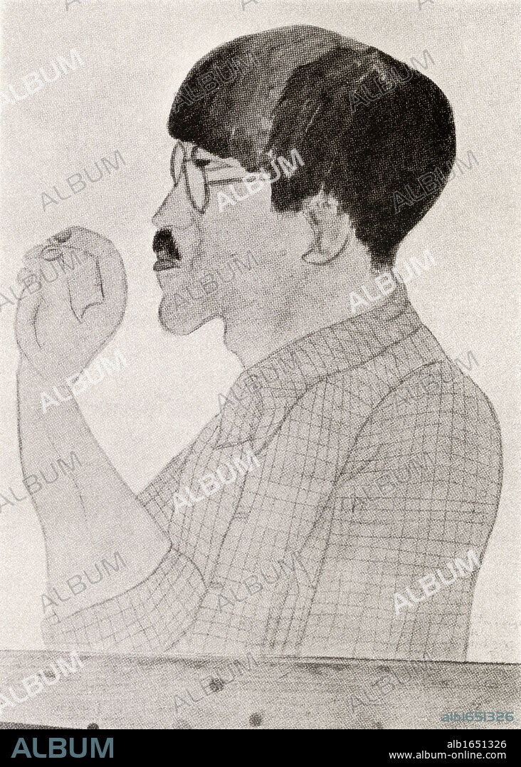 TSUGOUHARU FOUJITA. Leonard Tsuguharu Foujita, 1886 to 1968. Japanese born French painter. After the drawing by Kiki from the book Back to Montparnasse by Sisley Huddleston, published 1931.