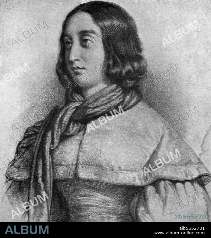 Sand, George, eigentl. Aurore Dupin, verehel. Baronne Dudevant franz. Schriftstellerin Paris 1.7.1804 - Nohant (Indre) 8.6.1876. Porträt. Zeichnung, um 1840, von Bernard Romain Julien (1802-1871).
