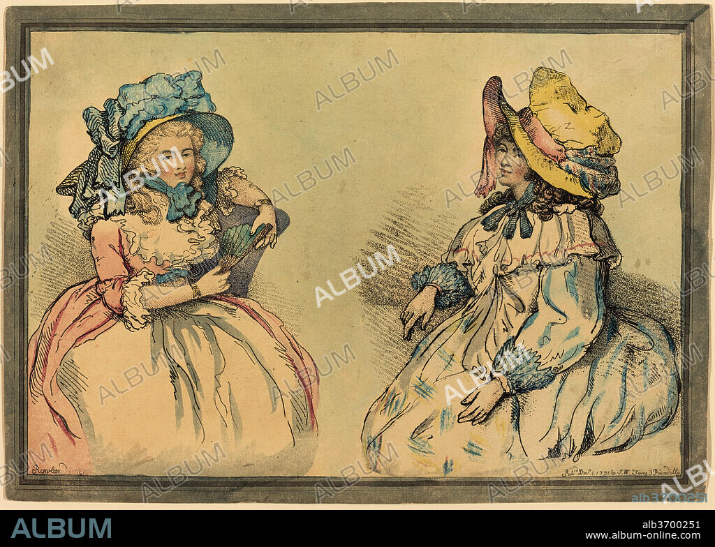 THOMAS ROWLANDSON. Beauties. Dated: published 1792. Medium: hand-colored etching.