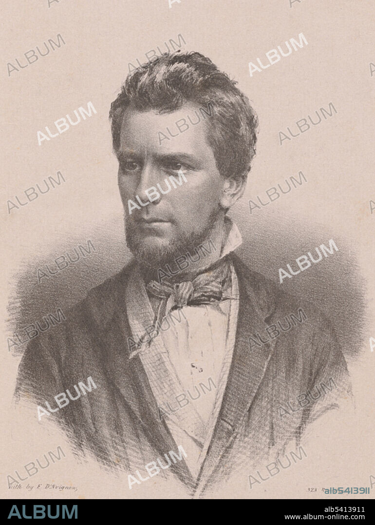 John Adams Whipple (September 10, 1822 - April 10, 1891) was an American inventor and early photographer. He was the first in the US to manufacture the chemicals used for daguerreotypes; he pioneered astronomical and night photography; he was a prize-winner for his extraordinary early photographs of the moon; and he was the first to produce images of stars other than the sun. He invented crayon daguerreotypes and he developed the process for making paper prints from glass albumen negatives (crystallotypes). Lithograph on paper by Francis D'Avignon, 1851.