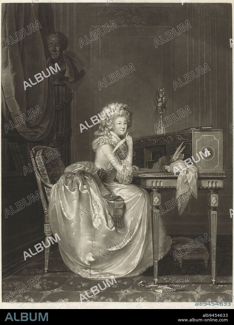 Text in English and French in lower margin, Portrait of Marie-Thérèse-Louise de Savoie-Carignan Princess of Lamballe / Princesse de Lamballe , print maker: Simon Malcho, (mentioned on object), after: Anton Hickel, (mentioned on object), publisher: Simon Malcho, (mentioned on object), London, 1789 and/or 1793, paper, h 626 mm × w 442 mm.