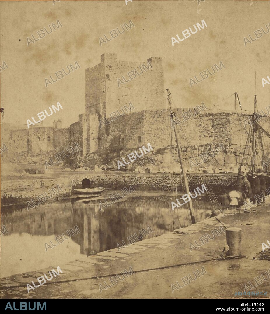 Ireland. Carrickfergus Castle, Co. Antrim. Founded by Sir John De Courcy in 1128. Now used as a Government Depot., William M. Lawrence (Irish, 1840 - 1932), 1870s, Albumen silver print.